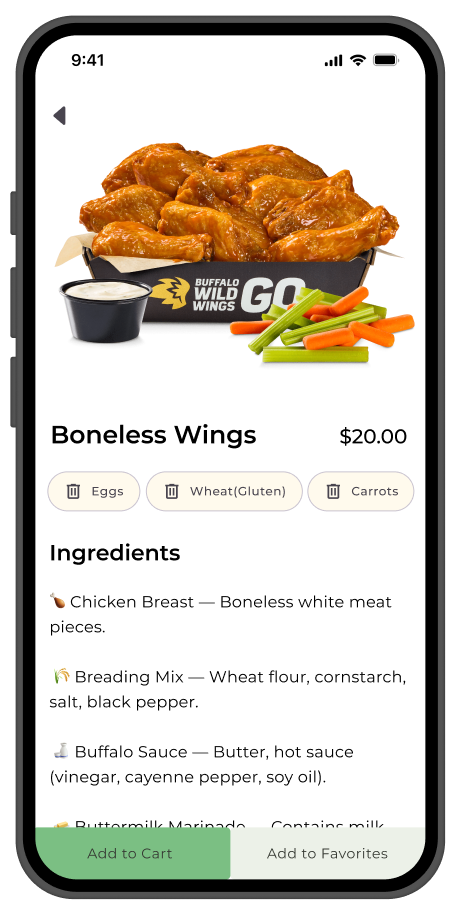 SafeEats 菜品详情界面